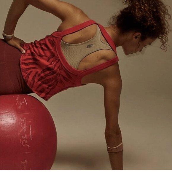 Free People Movement tropical orange open back cropped tank size small - Picture 3 of 9